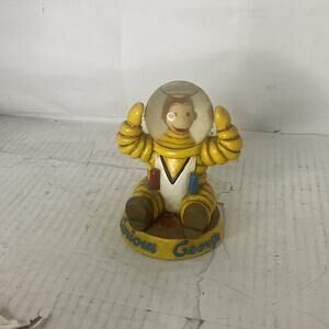 Vintage Curious George Astronaut Snowglobe 1997 Snow Globe Figurine by Vandor